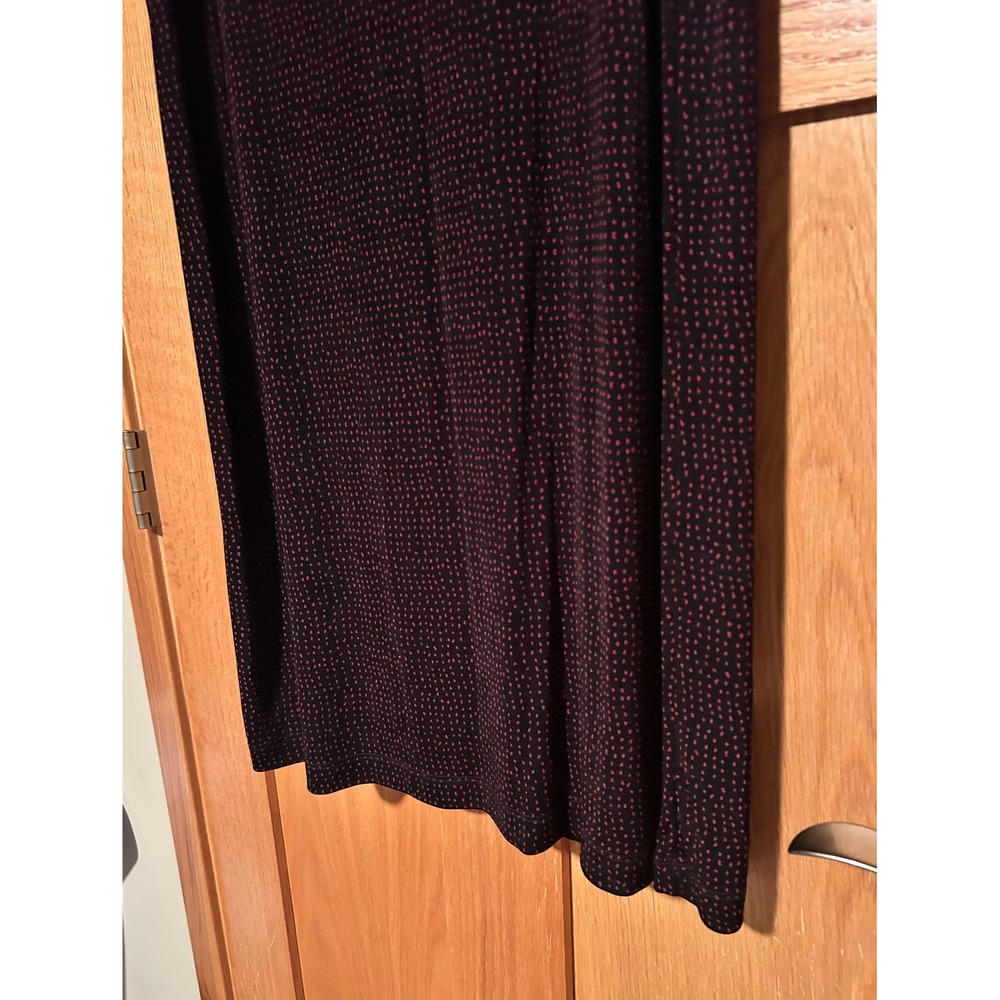 Vintage Y2K Linden Hill Womens Black Red Micro Dot Maxi Skirt Size Small Stretch - Picture 3 of 8